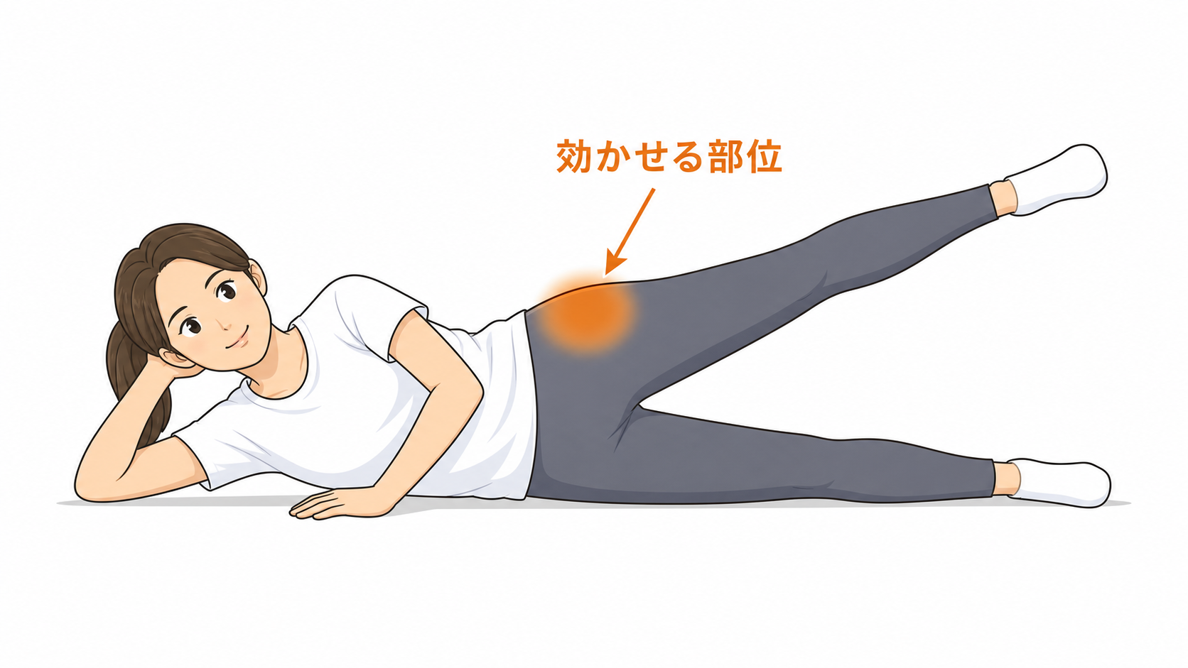 サイドライイングヒップアブダクション 中殿筋トレーニング