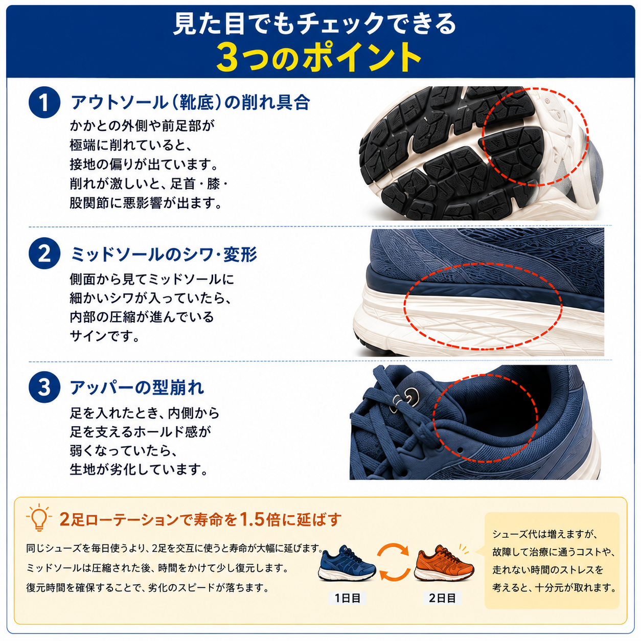 見た目でもチェックできる3つのポイント