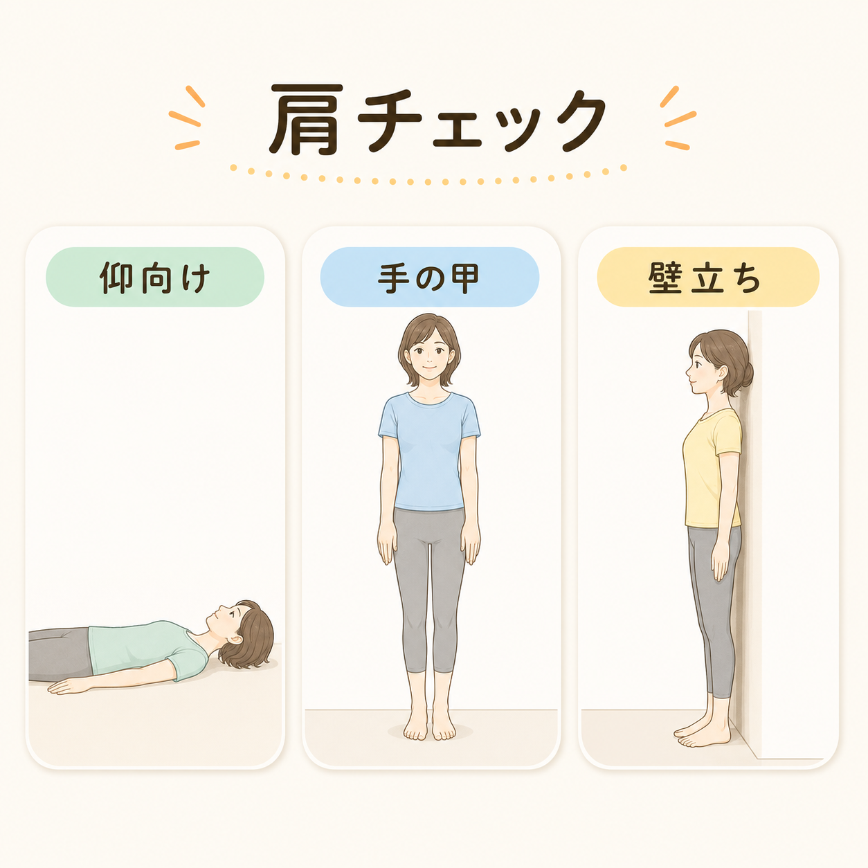 肩が前に出ているかを確認する3つのセルフチェック